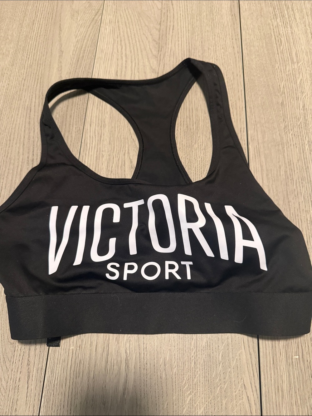 Victoria's Secret Black Sports Bra with White Logo